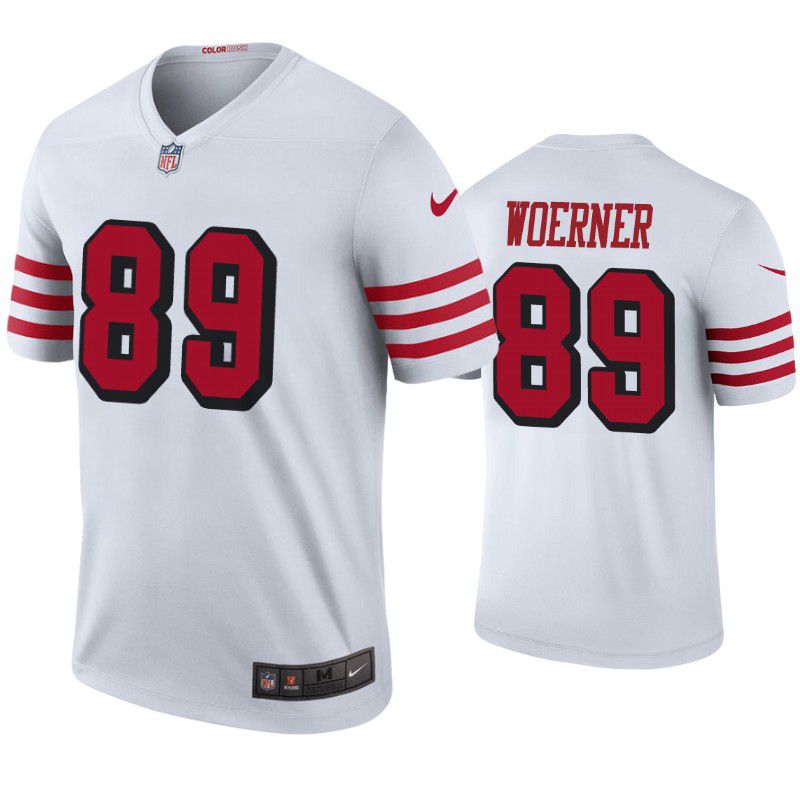 Men San Francisco 49ers #89 Charlie Woerner Nike White Color Rush Legend Player NFL Jersey